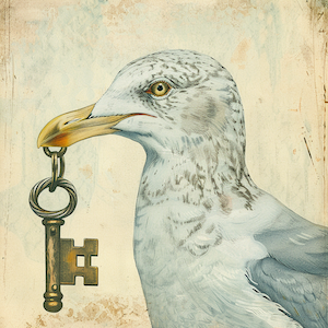 Seagull with key